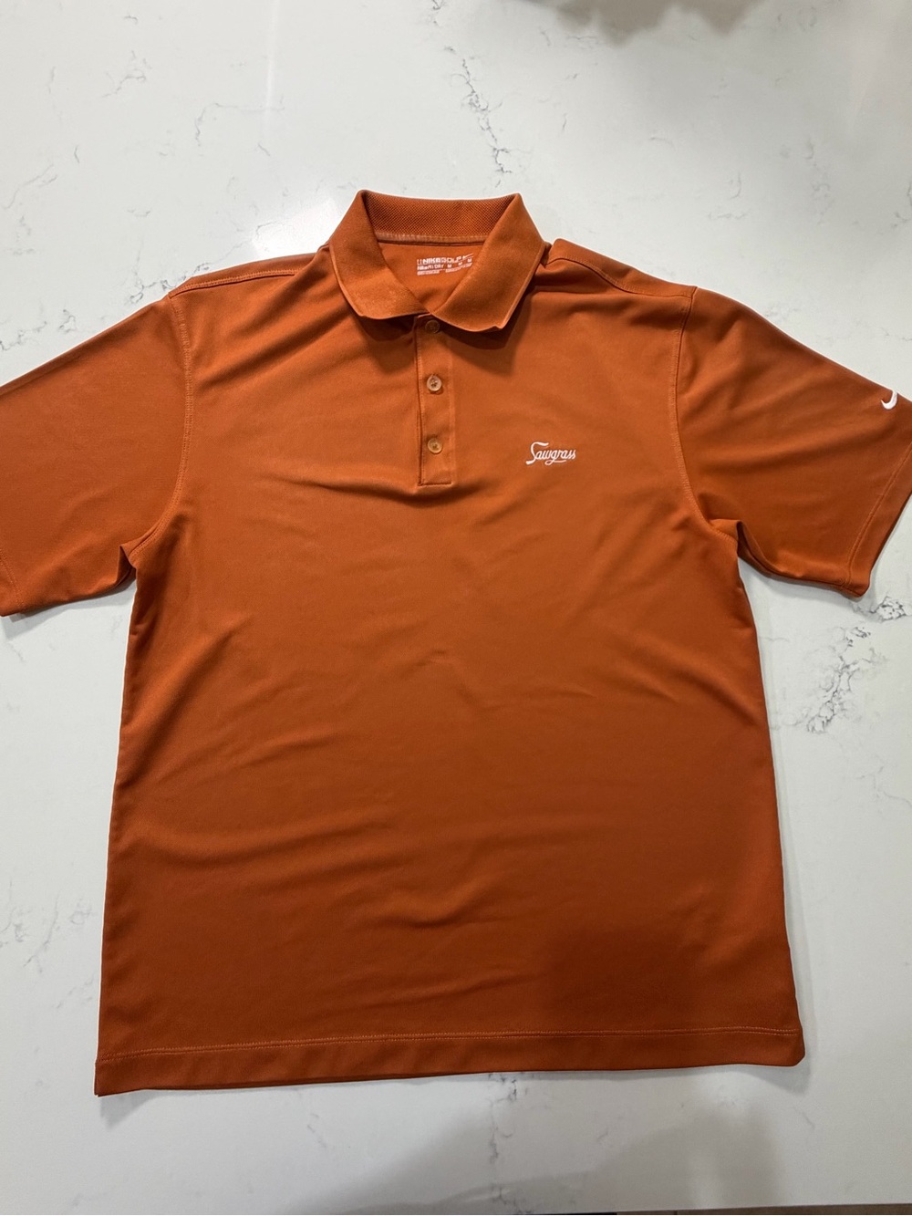 Nike Golf Sawgrass Fit DRY Polo Shirt Mens Medium Orange Burnt Orange